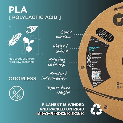 Polymaker PLA Filament, Yellow 3D Printing PLA Filament 1.75mm 1kg - PolyLite 3D Printer PLA Filament, Dimensional Accuracy +/- 0.03mm, Compatible with Most 3D Printer, Yellow