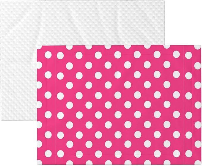Reversible Plush Pet Blanket for Puppies Kittens, Pink Polka Dot, Double Sided Gentle Dot Texture for New Pets Adjusting to Home Environment Softly