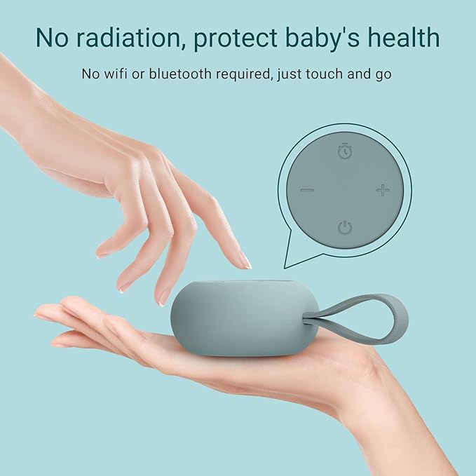 Portable Baby Sound Machine [White Noise for Babies Kids Adults][Sleep Soother][Timer Function][12 Soothing Sounds] 15 Hours Battery Life, Registry Gift,Shower,Clips on Baby Stroller.Slate