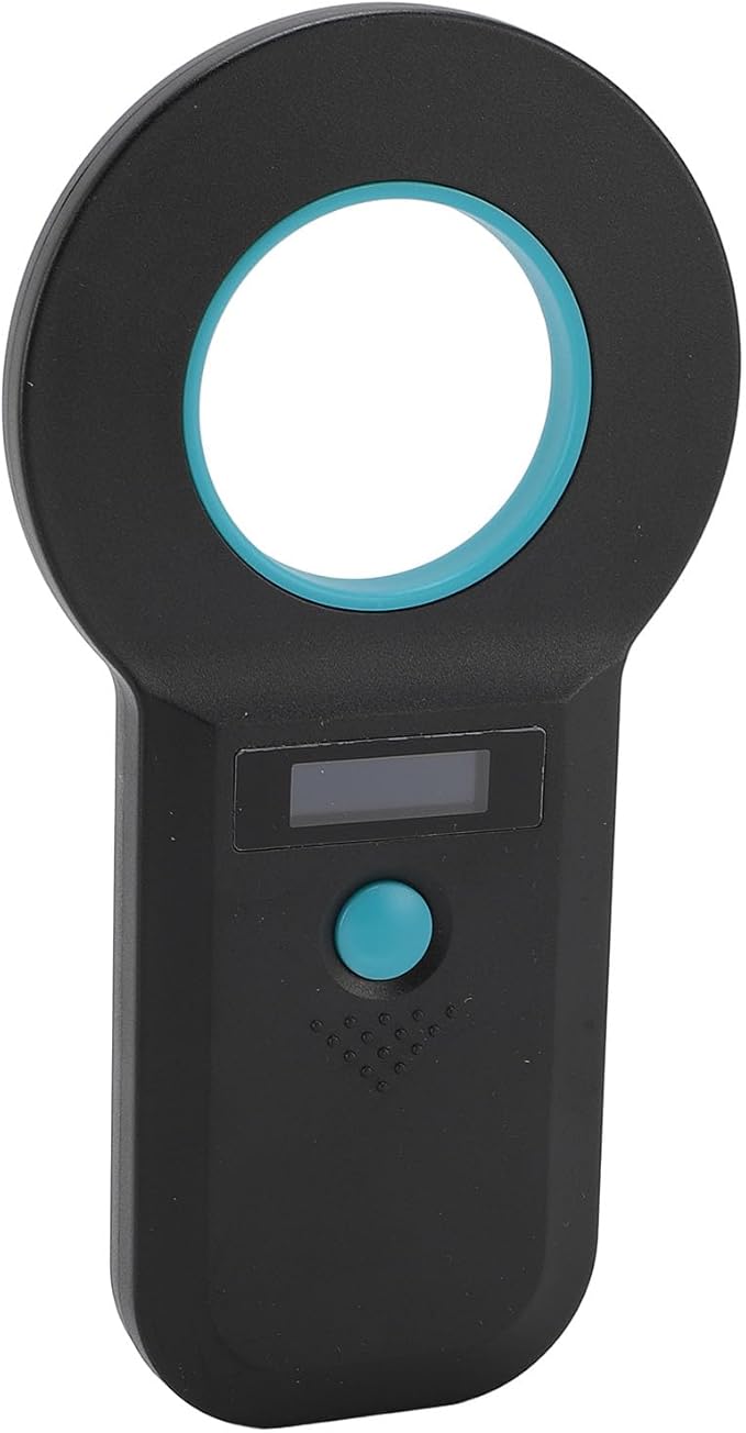 Acouto Pet Chip Scanner for Dogs and Cats - USB Microchip Reader with 15 Digits Recognition and 128 Data Storage, Compact & Portable Device (Black)