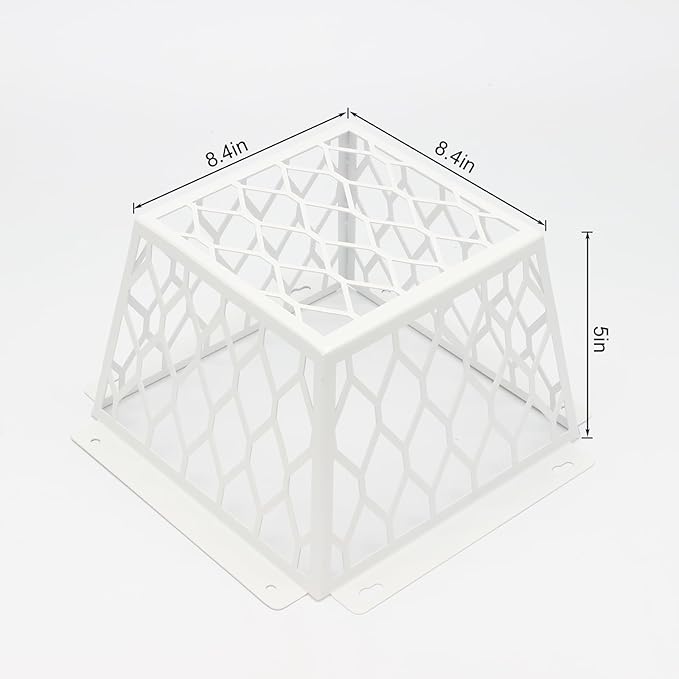 Dryer Vent Bird Guard, Dryer Vent Cover Guard for Most 3" to 4" Bathroom Exhaust Fan Ventilation Cover, Outside Universal Steel Ventilation Bird Cage for Exhaust Fan Cover, 7"Lx7"Wx5"H