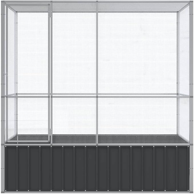 Large Metal Heavy Duty Walk-in Aviary Cage, Ample Activity Space Bird Cage with Lockable Door Also for Chickens and Rabbits, Silver 82.9"x42.1"x83.5" Steel,-510