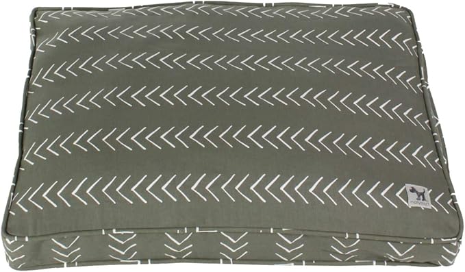 Molly Mutt Sheepy Wool Crate Mat - 100% Cotton Canvas Cover with Temperature-Regulating 100% Natural Wool-Filled Insert Dog Bed - Soft & Supportive Wool-Filled Bed - (54"x37"x2.5", Forever Young)