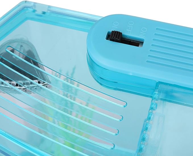 Yctze LED Acrylic Aquarium Breeding Box and Kit - Ideal for Betta Fish, Dual and Mini Aquarium Environment (Blue)