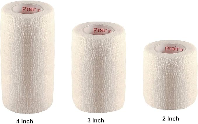 Vet Tape (White) (2 Pack) (3 Inch x 15 feet) Self Adhesive Adherent Adhering Cohesive Flex Self Stick Bandage Grip Roll Dog Cat Pet Horse