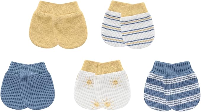 Baby Hat and Mittens Set Cotton Newborn Baby Hats Caps for Boys and Girls, 0-6 Months