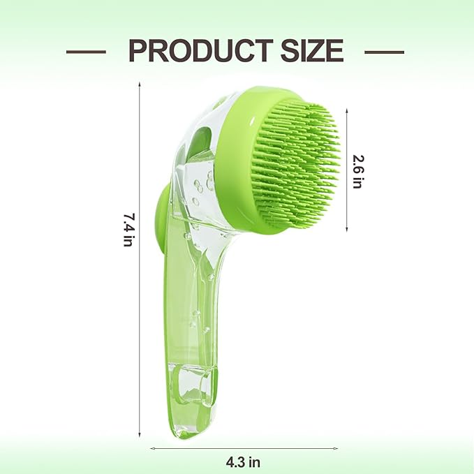 Pet Bath Brush, 2 Pack Dog Bath Brush 2 in 1 Cat Shampoo Brush with Soap Dispenser Scrubber Pet Gromming Supplies for Long and Short Haired Dogs and Cats