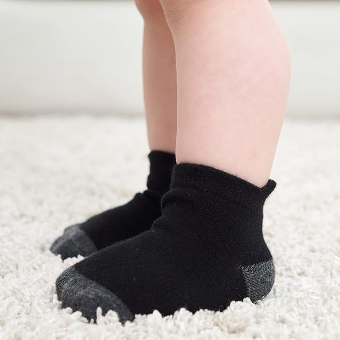 Zaples Baby Non Slip Grip Ankle Socks with Non Skid Soles for Infants Toddlers Kids Boys Girls