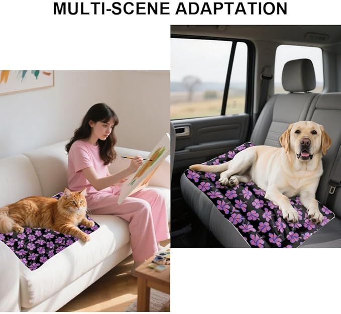 Pink Hibiscus Dog Sleeping Pad Non Slip Bottom Cat Cushion Pad Cozy Soft Corner Dog Bed Furniture Covers for Pets Printed Bed Mat for Dogs Gift Cozy Cats 36× 24 Inch Indoor Outdoor