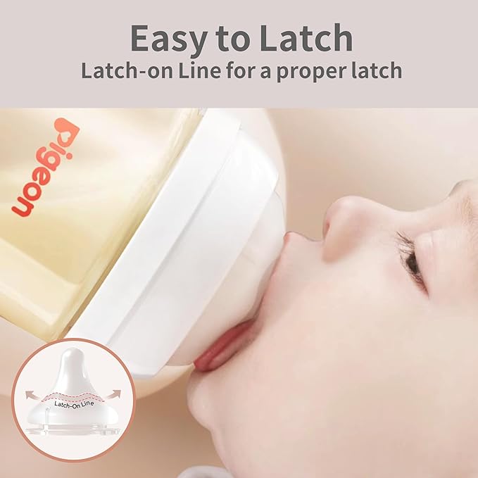 Pigeon PPSU Nursing Baby Bottle Wide Neck, Anti-Colic, Streamlined Body, Natural Feel, Easy to Clean, 5.4 Oz(Pack of 2), Includes 2pcs SS Nipples (0m+)