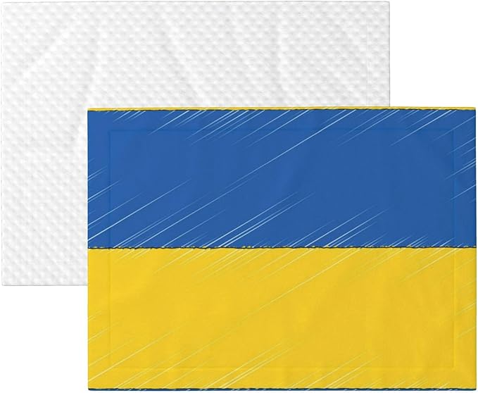 Double Sided Pet Throw for Dogs Who Shed, Abstract Ukraine Flag, Reversible Blanket with Nubby Dot Side Catches Loose Fur for Easier Furniture Cleanup