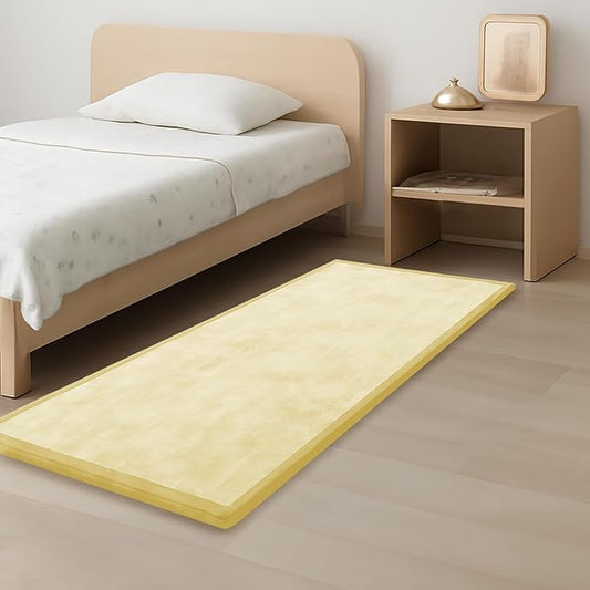 1.3" Thick Baby Play Mat for Floor, 28x72 Foam Tummy Time Mat, Padded Support Soft Plush Bedside Rugs for Infant Kids Toddler Crawling Kick Activity (Vanilla)