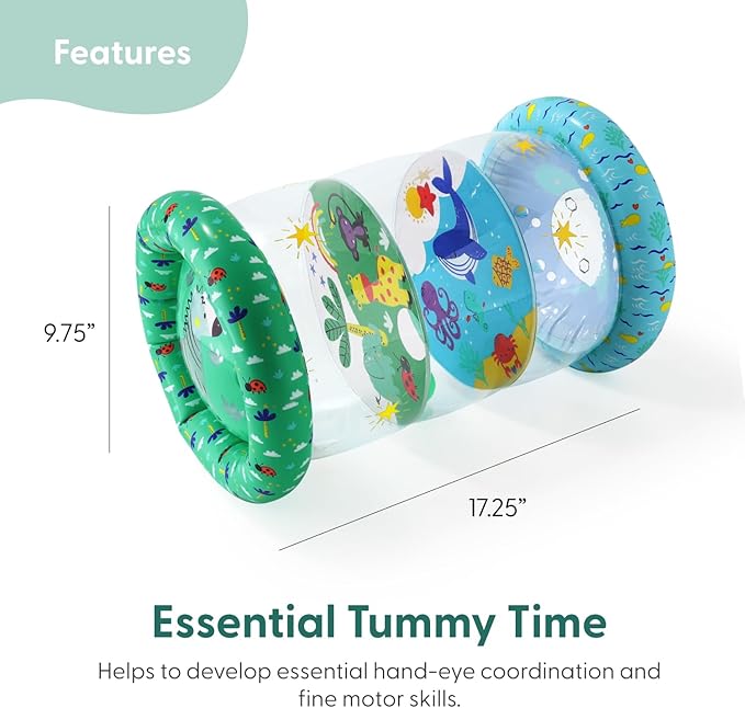 The Peanutshell Inflatable Tummy Time Roller - Crawling Toys for Babies, Soft & Supportive Baby Tummy Time Roller, Water-Friendly Crawling Toys for 6-12 Months - Land and Sea