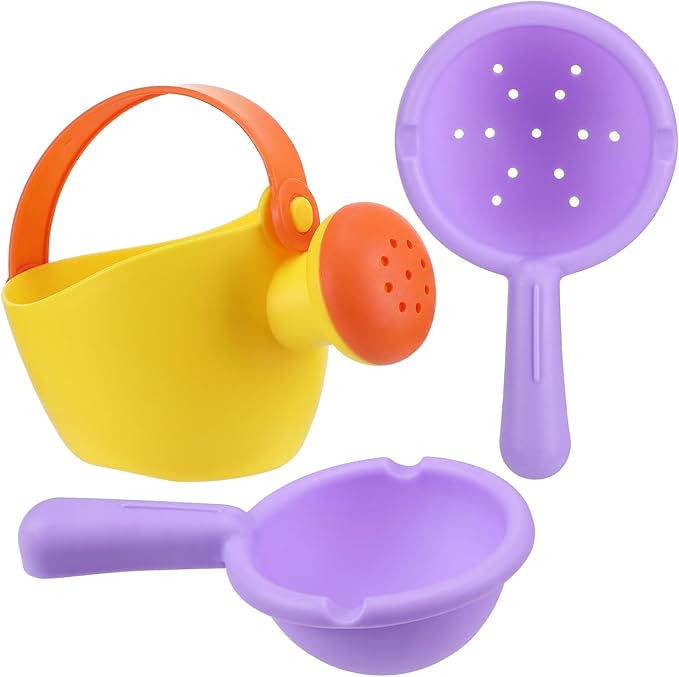 Small Soft Bath Toys for Toddlers 1-3 - Super Easy to Clean Water Table Toys Baby Tub Swimming Pool Toy Fun Tactile Training Newborn Gifts, 3Packs (Yellow)