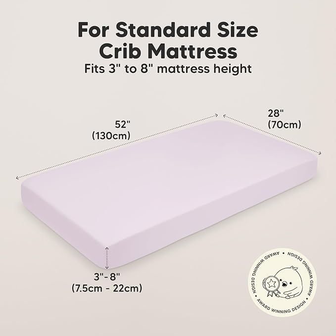 KeaBabies 2-Pack Organic Crib Sheets for Boys, Girls - 52x28 Fitted Crib Mattress Sheet Neutral, Breathable Jersey Cotton Cover for Baby Bed, Toddler Mattress, Soft & Cute Prints (Thistle)