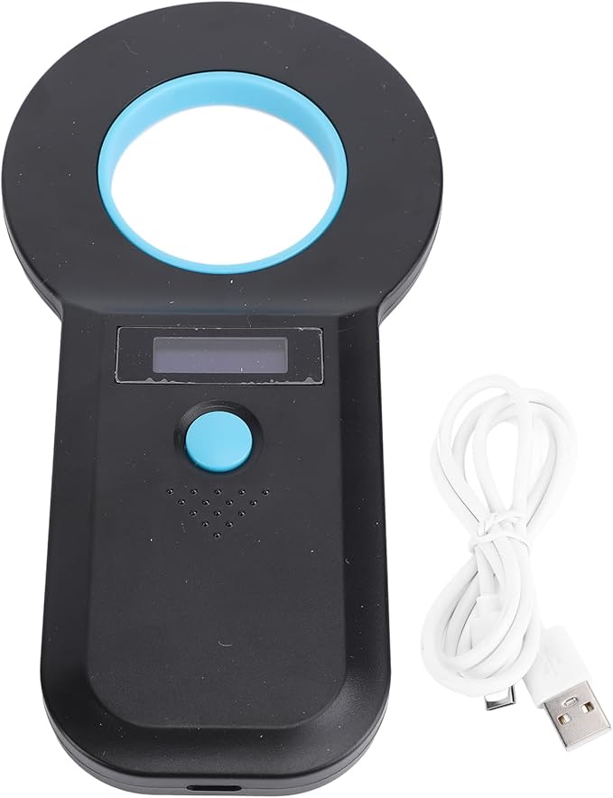 AUNMAS Pet Microchip Scanner, Double Frequency Mode 134.2KHz 125KHz EMID FDX B ISO11784 85, with 128 Data Storage Bluetooth USB C, for Animal Chip Reader