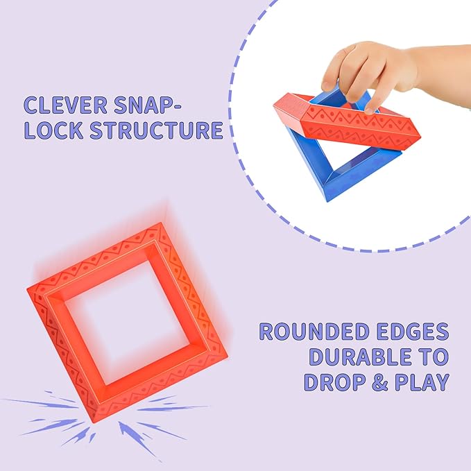 Blocks Building Toys for Toddlers 1-3 3-5, Pyramid Stacking Blocks Preschool Educational Toys for Ages 2 3 4 5 6 Boys & Girls Learning Stem Sensory Toys Kids Birthday, 30PCS