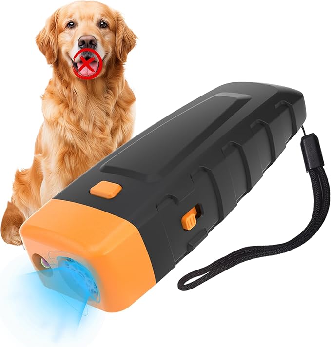 Bark Deterrent Training Device, Rechargeable Ultrasonic Anti Barking Device for Dogs, Dog Bark Control Devices Safe for Dogs & Human Portable Indoor Outdoor, Dog Training & Behavior Aids