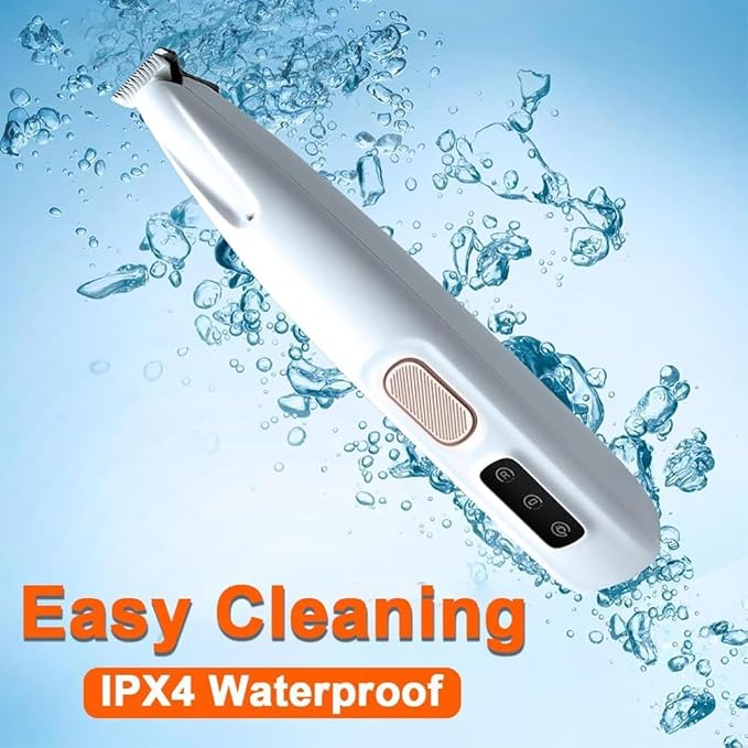 Furry Basics Pet Hair Trimmer,Dog Paw Trimmer with LED Light, Electic Paw Trimmer with Blade - Waterproof, Rechargeable, Low Noise Pet Hair Shaver for Dogs and Cats