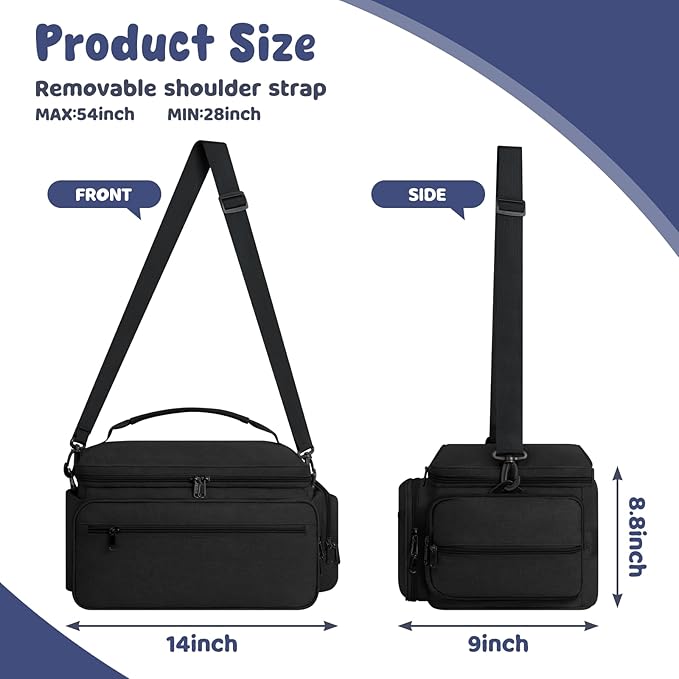 Breast Pump Bag for Spectra S1 S2, Pumping Bag with Waterproof Mat for Pumps Accessories, Portable Pump Carrying Case for Work, Travel and Family Use, Black