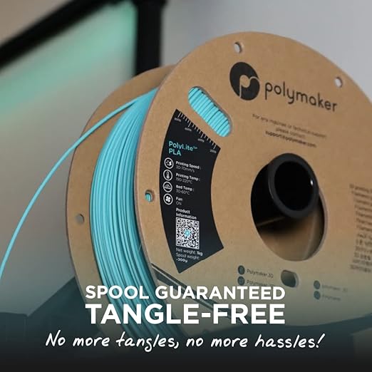Polymaker PLA Filament, Yellow 3D Printing PLA Filament 1.75mm 1kg - PolyLite 3D Printer PLA Filament, Dimensional Accuracy +/- 0.03mm, Compatible with Most 3D Printer, Yellow