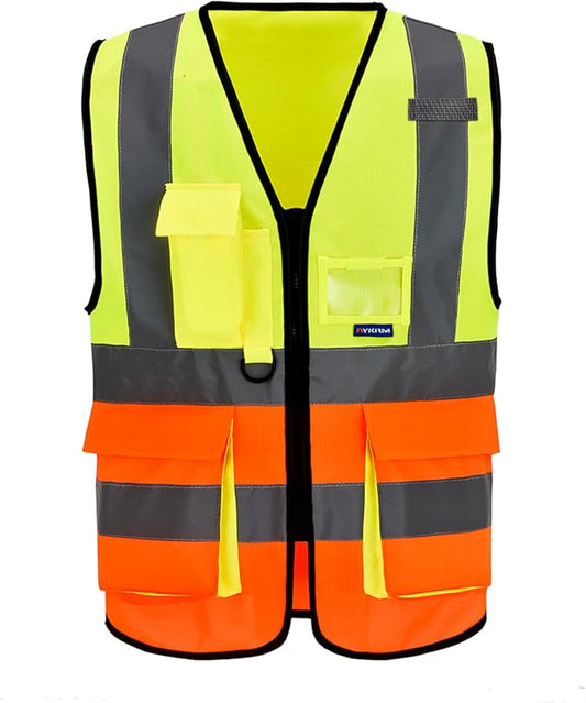 A-SAFETY construction vest women orange and yellow