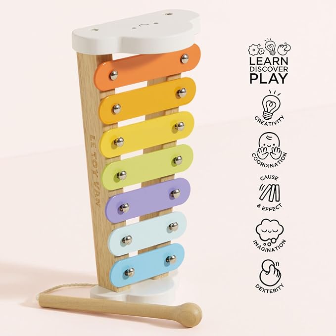 Le Toy Van – Wooden Musical Xylophone | Girl & Boy Colourful Musical Toy with 7 Delightful Sounding Notes – Suitable for 18+ months