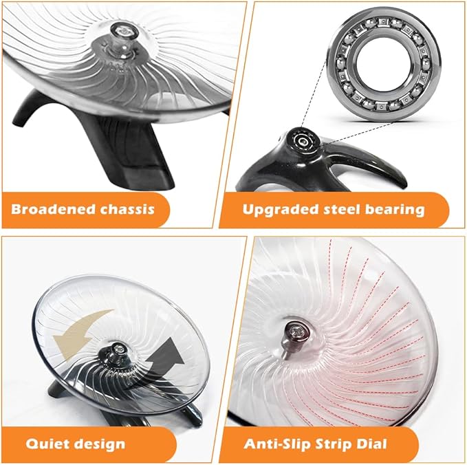 Kakalote Hamster Wheel, Hermit Crab Climbing Toys Silent Running Exercise Wheel, Small Animal Exercise Wheels Hermit Crabs Wheel for Hamsters, Gerbils, Hermit Crab Small Cage