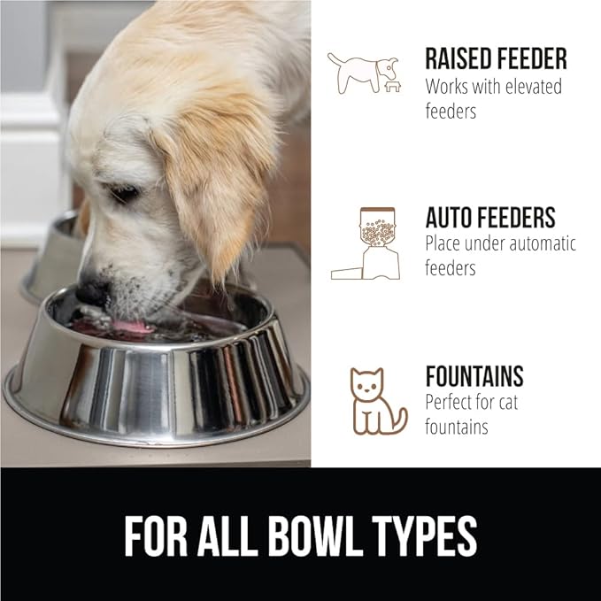 GORILLA GRIP 100% Waterproof Raised Edge BPA Free Silicone Pet Feeding Mat, Dog Cat Food Mats Contain Spills Protects Floors, Placemats for Cats and Dogs Water Bowl, Pets Accessories 18.5x11.5 Beige
