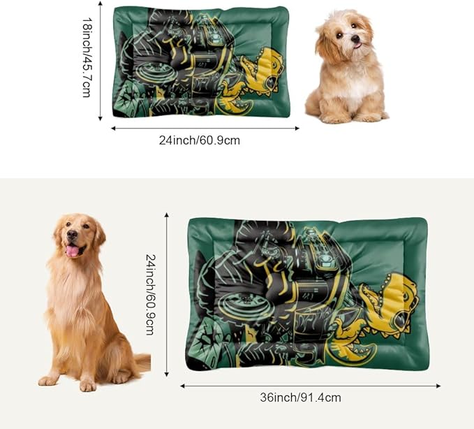 T-Rex Monster Truck Pet Sleeping Bed Dog Cage Mats Puppy Pads Washable Dog Bed Crate Washable Non-Slip Crate Beds for Small Dogs Small Pet Mat Carriers & Travel Products Indoor Outdoor 24X18 Inch