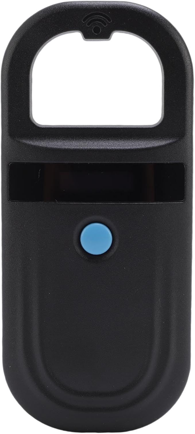 Pet Microchip Scanner, USB Interface Dual Frequency Animal Chip Scanner, Microchip Reader with Rechargeable Battery and Compact Design for Dogs, Cats, Pigs (Black)