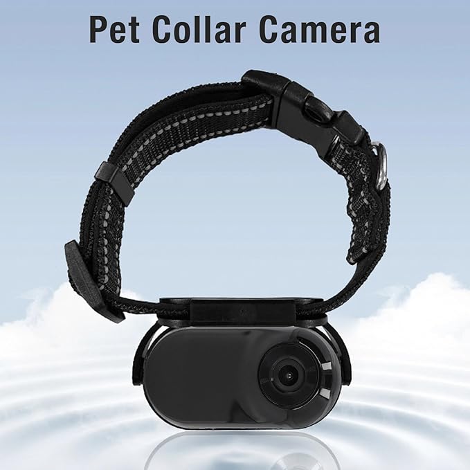 Cat Camera Collar, HD 1080P Dog Collar Camera, 120° Wide Angle Lens, Mini Body Camera Action Camera for Dogs Cats Present Indoor Outdoor, OTG Support (Black)