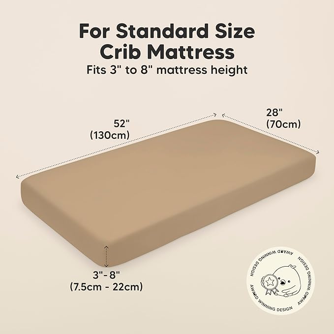 KeaBabies 2-Pack Organic Crib Sheets for Boys, Girls - 52x28 Fitted Crib Mattress Sheet Neutral, Breathable Jersey Cotton Cover for Baby Bed, Toddler Mattress, Soft & Cute Prints (Pecan)