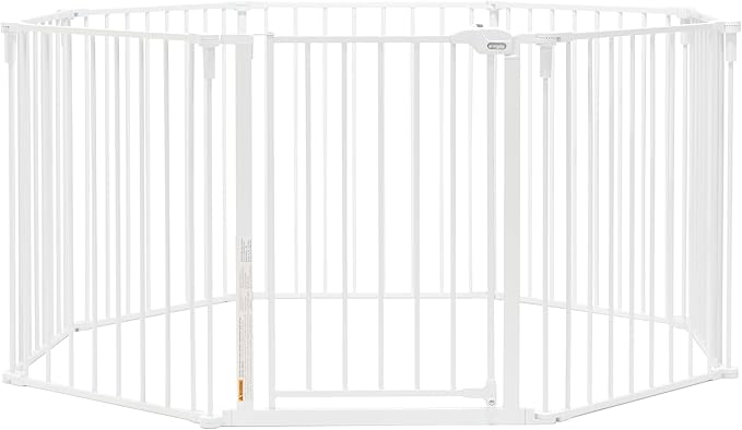 Regalo Safety 192" Super Wide Baby Gate & Play Yard, 2-in-1 Convertible Extra Wide Safety Barrier, Hardware Mounted for Toddlers & Pets, Tested & Safe for 30 Years, American Designed & Owned, White
