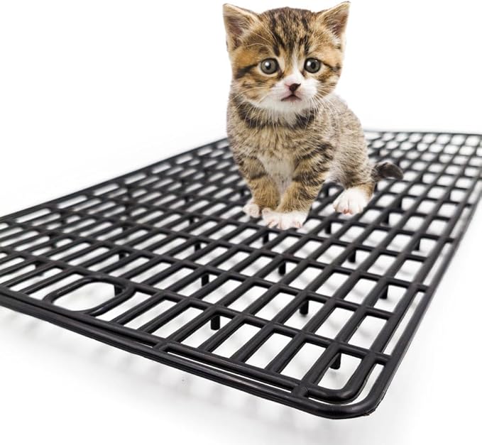 Plastic Mesh Tray for Dogs, Cats & Small Pets – Anti-Leak Crate Floor Grid, Cage Liner for Travel Carriers, Breathable Hygienic Base, Cut-to-Size PP Plastic (Small size15.7x9.4 in)