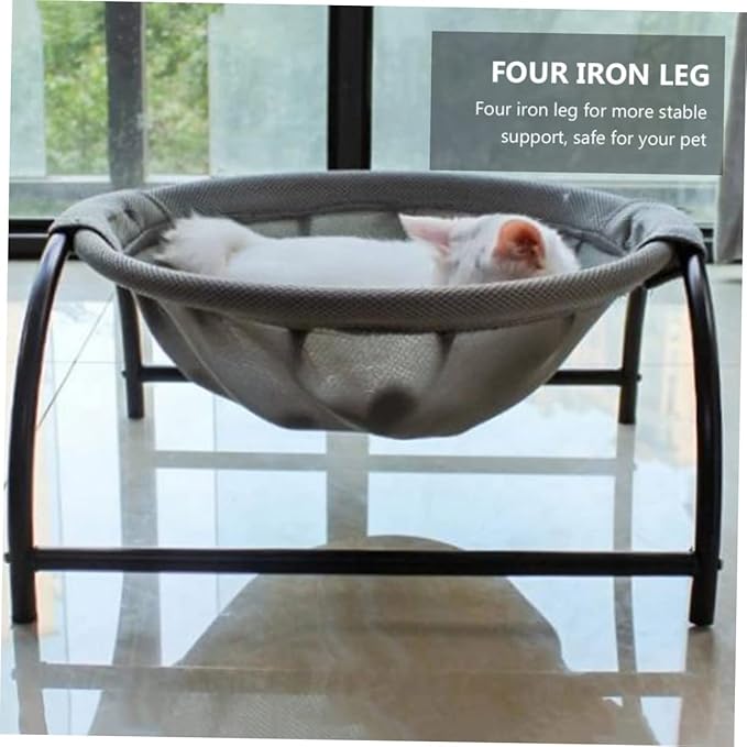 Milisten Elevated Cat Hammock Bed for Dogs and Cats Breathable and Comfortable Design for Indoor Use Easy to Install Stylish Frame Pet Furniture