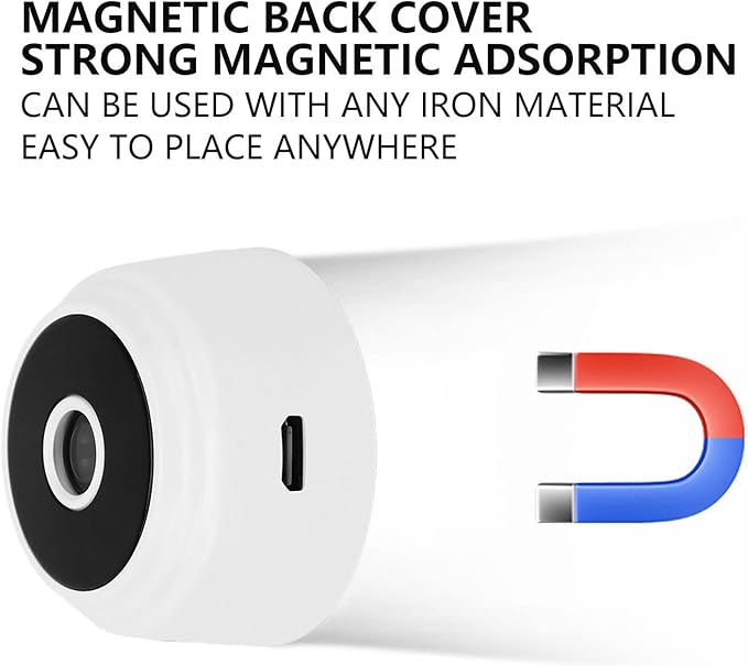 1080P Security Camera, Indoor Home Camera Outdoor Security Camera with Magnetic Back Cover Home Camera for Baby Pet Nanny, Support 128GB SD Card (White)