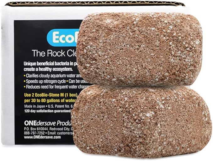 Aquarium Stone for Natural Water Clarification and Odor Removal Featuring Beneficial Bacteria (Medium)