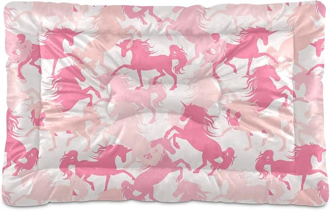 Pet Bed Pink Unicorn Dog Bed Mat Absorbing Non Slip Pad Pet Sleeping Mat for Small, Medium, and Large Dogs Puppy Cat 36 in x 24 in