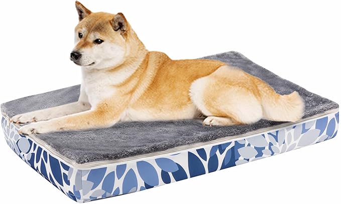 Dog Bed Medium Large Size Dog Sleeping Mat Dogs Orthopedic Foam with Bolster Washable Pet Bed with Removable Cover