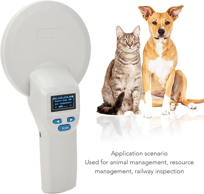 Pet Microchip Scanner Large OLED Display USB Connection Animal Pet Tag Reader FDX B ISO11784 85 Portable Wireless Reader