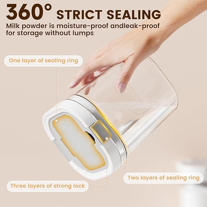 Formula Container to go-1800ml Travel Dispenser BPA Free Airtight Container with Spoon and Layered Storage