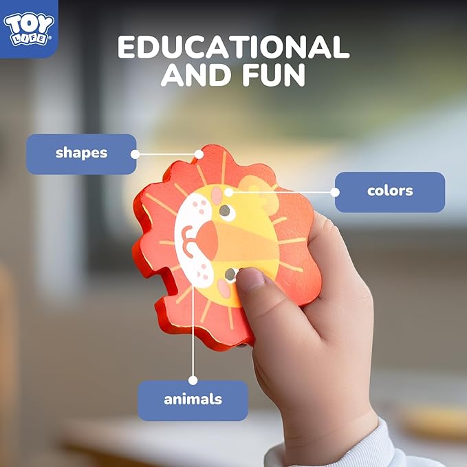 TOY Life Wooden Puzzles for Toddlers 2-4, Montessori Toys for 1 2 3 Year Old Toddler Boys Girls, Animals Jigsaw Puzzles, Educational Learning Toy Kids Puzzle, Best Gifts Toys for Baby Ages 1-3 2-4