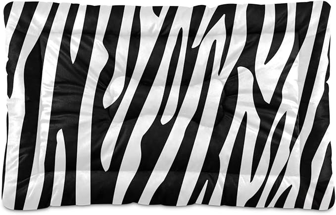 Pet Bed Zebra Stripes Dog Bed Mat Absorbing Non Slip Pad Pet Sleeping Mat for Small, Medium, and Large Dogs Puppy Cat 36 in x 24 in