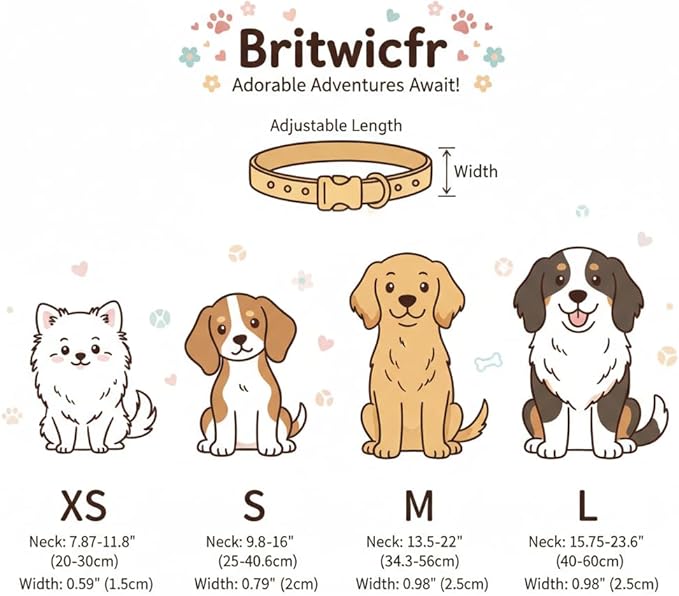 Summer Dog Collar with Tropical Pattern, Cute Dog Collar for Girl Boy Dogs, Pet Collar with Unique Print and Soft Fabric, Suitable for Small Dogs