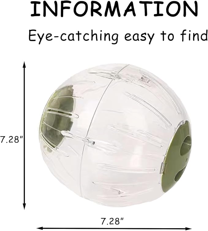 Large Hamster Wheel Sport Running Ball Hamster Toys for Hamsters Guinea Pig Mice Ferret Small Pet 7.3” x 7.3” x 7.3”