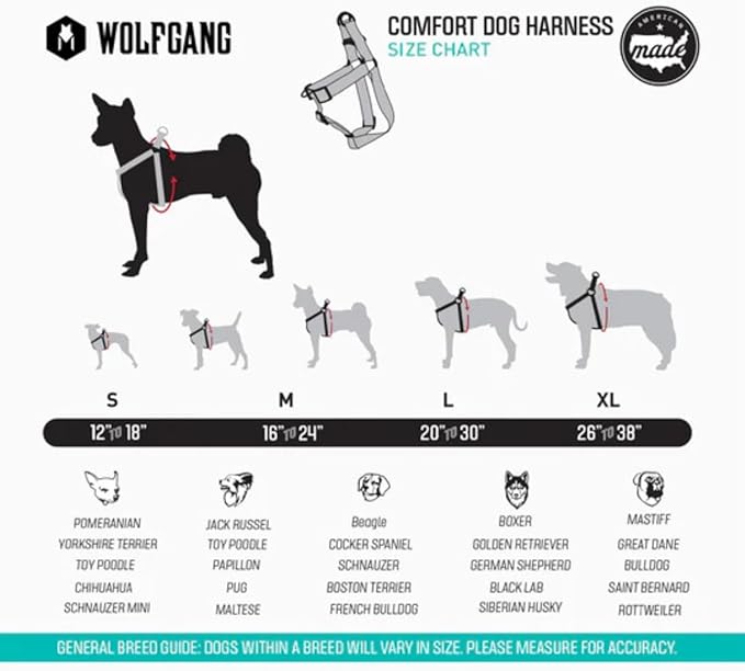 Wolfgang Heavy Duty Adjustable Dog Harness, Pull-Tested to Over 800 lbs for Walking & Training, ChevTech Print, Small