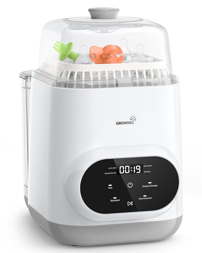 Grownsy EaseClean Bottle Washer Pro | All-in-One Bottle Washer and Sterilizer and Dryer | Baby Bottle Washer for Bottles, Pump Parts & Baby Essentials | Replaces Hand Washing