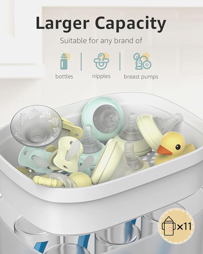 Baby Bottle Sterilizer, HAUTURE Bottle Sterilizer and Dryer, One-Dial Control Electric Steam Bottle Sanitizer for Baby Stuffs, Baby Bottles & Breast Pump Accessories