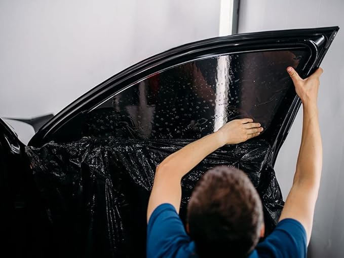 Rvinyl Window Tint Kit Compatible with Dodge Caravan 2001-2007 - Windshield Strip Visor - 20%